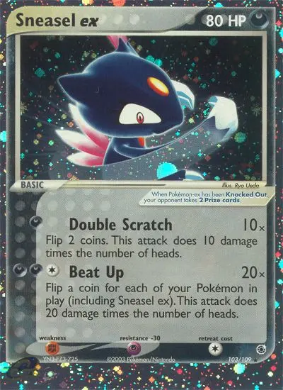 Sneasel ex 103 card from Ruby & Sapphire