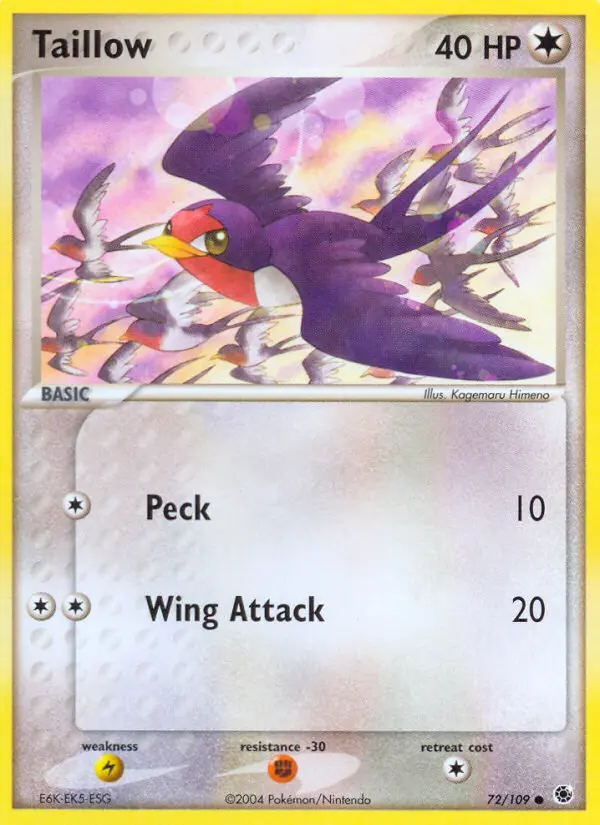 Taillow 72 card from Ruby & Sapphire