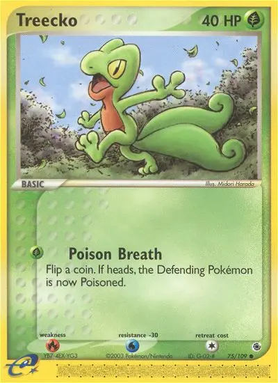 Treecko 75 card from Ruby & Sapphire