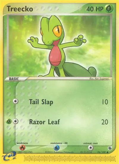 Treecko 76 card from Ruby & Sapphire