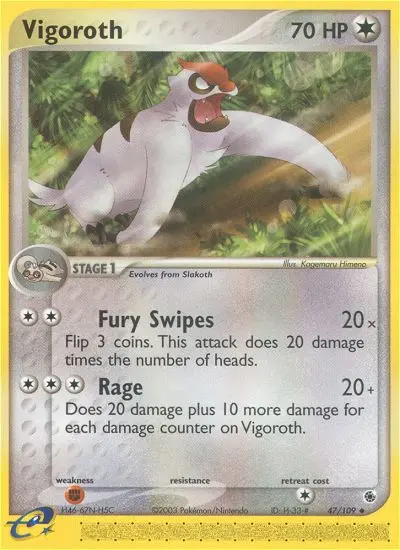 Vigoroth 47 card from Ruby & Sapphire
