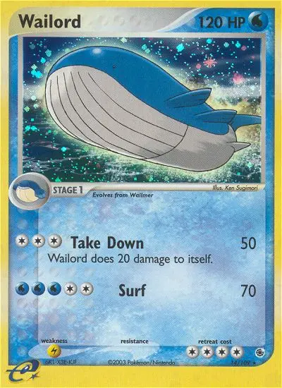 Wailord 14 card from Ruby & Sapphire