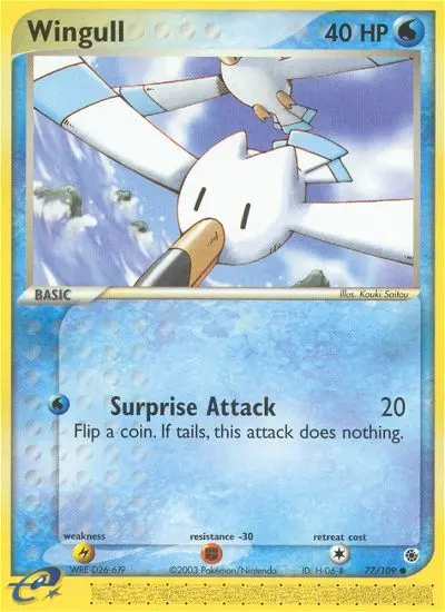 Wingull 77 card from Ruby & Sapphire