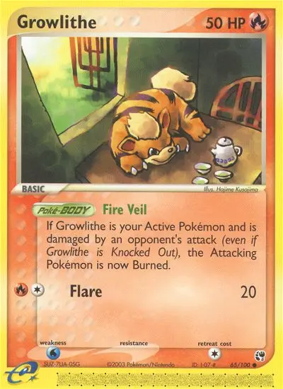 Growlithe 65 card from Sandstorm
