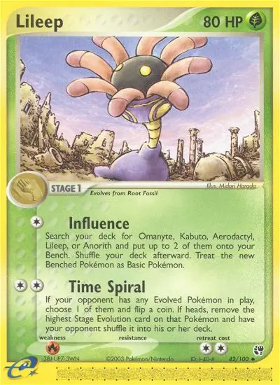 Lileep 42 card from Sandstorm