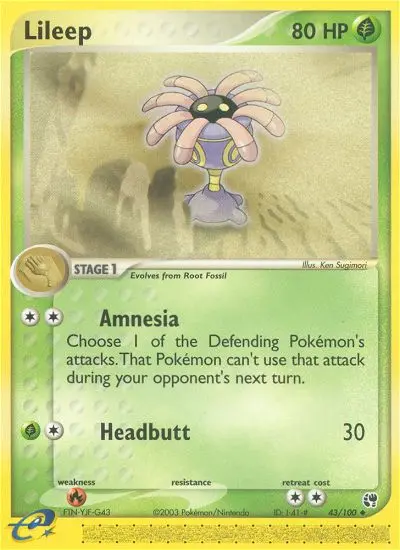 Lileep 43 card from Sandstorm