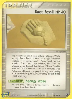 Root Fossil 92 — shown as an example of the Reverse Holofoil finish