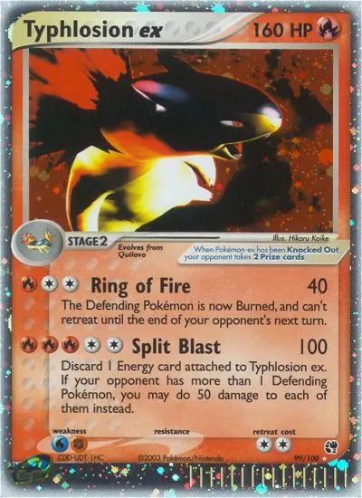 Typhlosion ex 99 card from Sandstorm