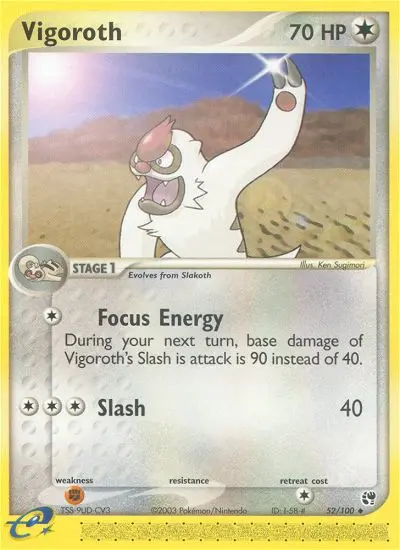 Vigoroth 52 card from Sandstorm