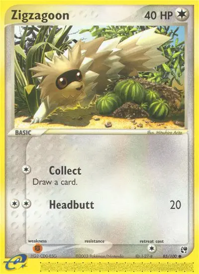 Zigzagoon 85 card from Sandstorm