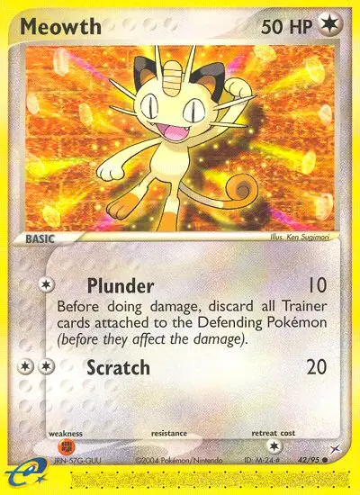 Meowth 42 card from Team Magma vs Team Aqua