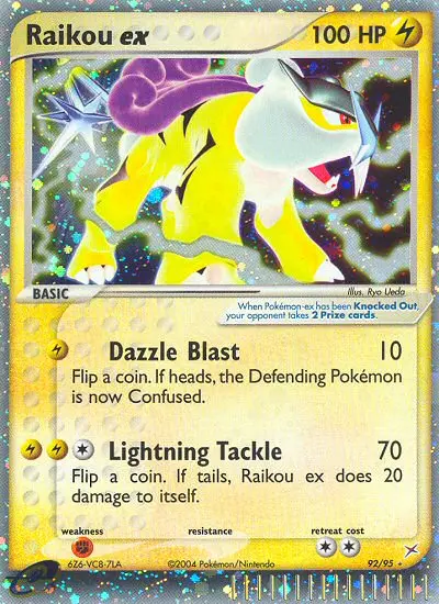 Raikou ex 92 card from Team Magma vs Team Aqua