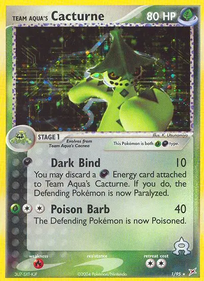 Team Aqua's Cacturne 1 card from Team Magma vs Team Aqua