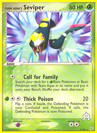 Team Aqua's Seviper 17 card from Team Magma vs Team Aqua