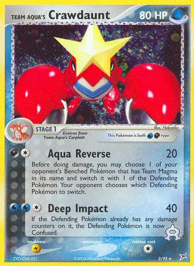 Team Aqua's Crawdaunt 2 card from Team Magma vs Team Aqua