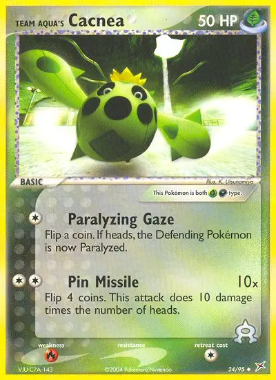 Team Aqua's Cacnea 24 — Team Magma vs Team Aqua 24, Holofoil finish