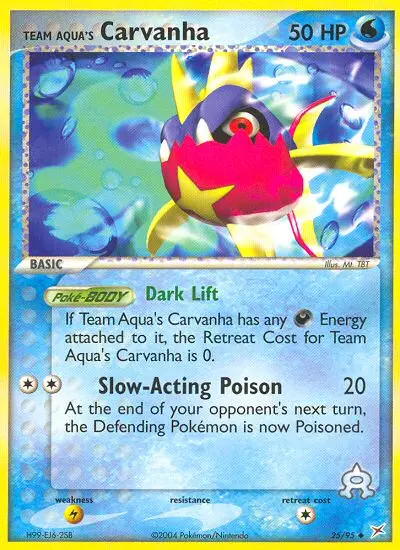 Team Aqua's Carvanha 25 card from Team Magma vs Team Aqua