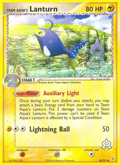 Team Aqua's Lanturn 28 card from Team Magma vs Team Aqua