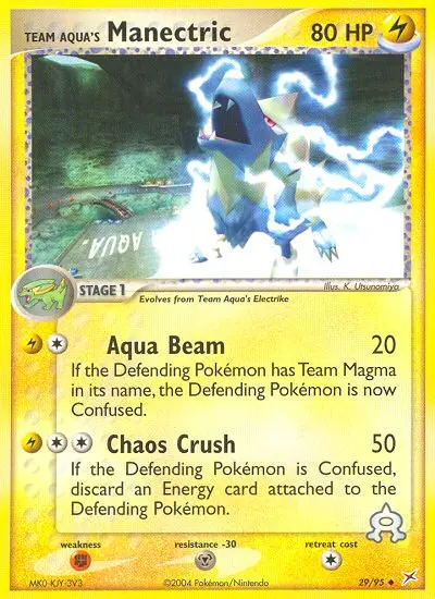 Team Aqua's Manectric 29 card from Team Magma vs Team Aqua