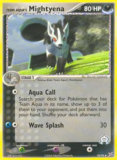 Team Aqua's Mightyena 30 card from Team Magma vs Team Aqua