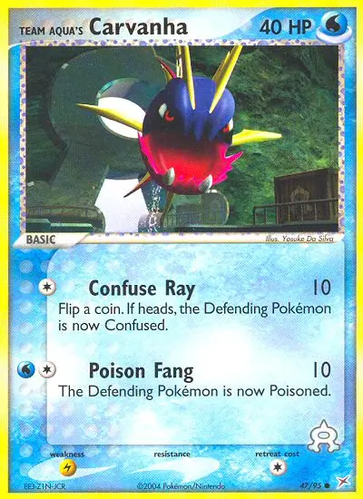 Team Aqua's Carvanha 47 card from Team Magma vs Team Aqua