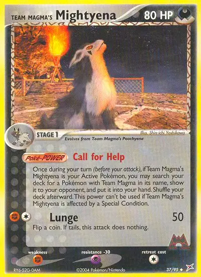 Team Magma's Mightyena 37 card from Team Magma vs Team Aqua