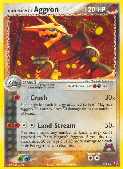 Team Magma's Aggron 7 card from Team Magma vs Team Aqua