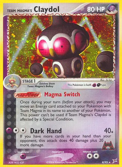 Team Magma's Claydol 8 — Team Magma vs Team Aqua 8, Holofoil finish