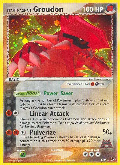 Team Magma's Groudon 9 card from Team Magma vs Team Aqua