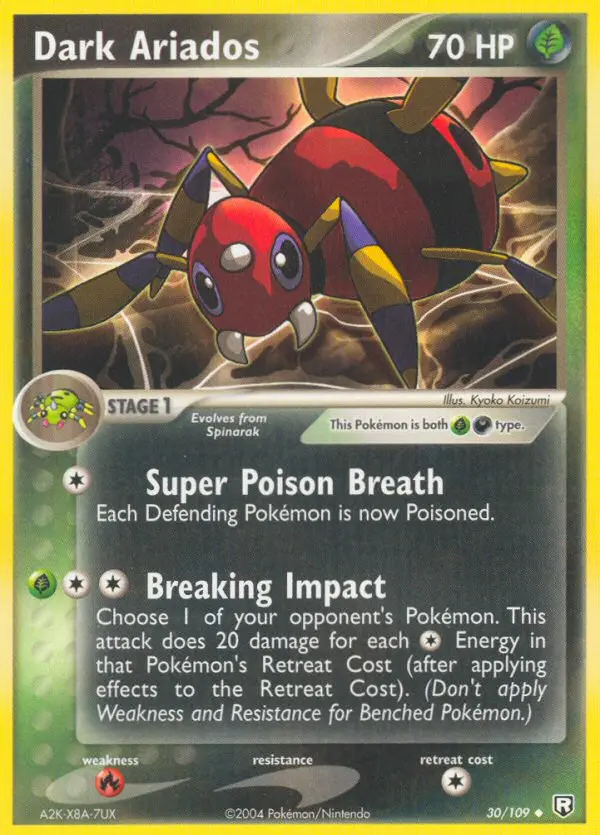 Dark Ariados 30 card from Team Rocket Returns