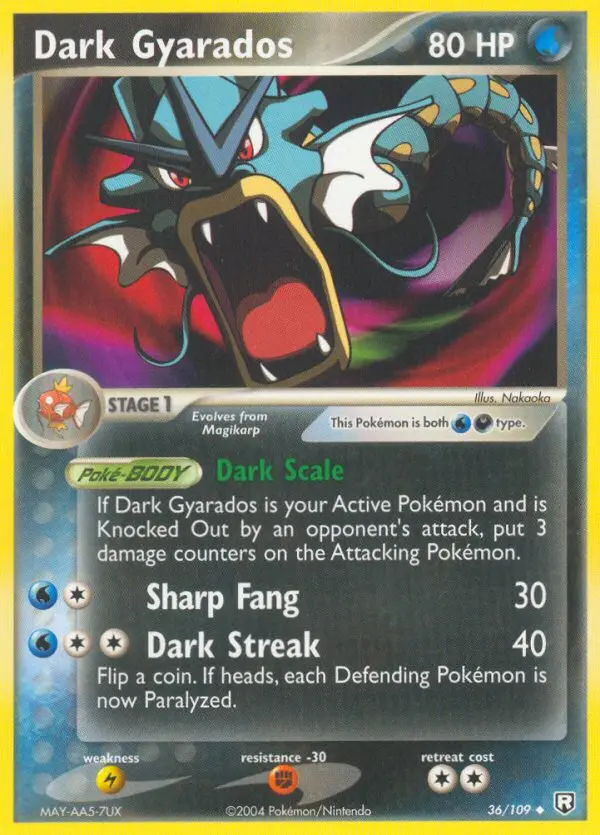 Dark Gyarados 36 card from Team Rocket Returns