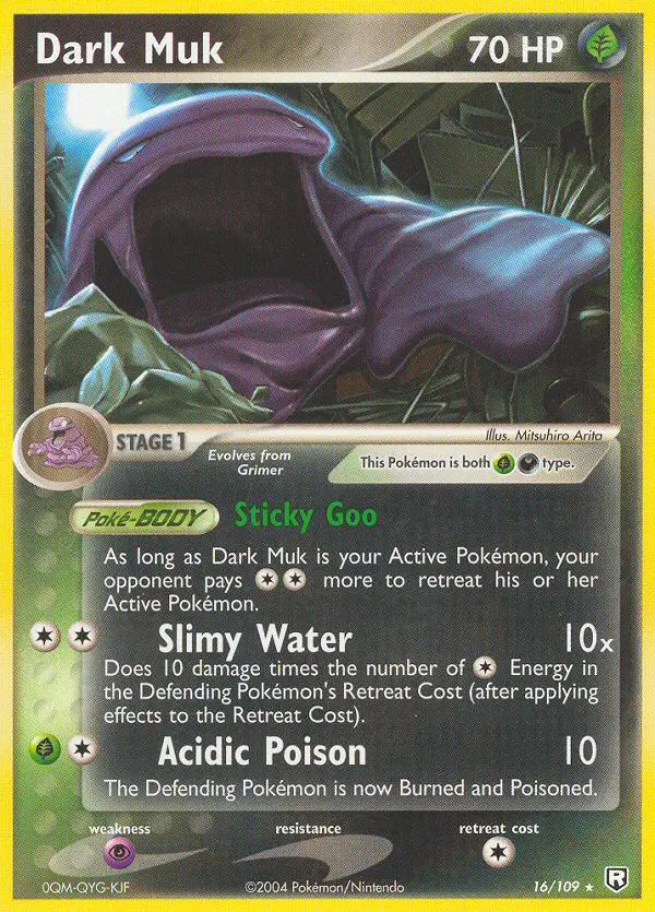 Dark Muk 16 card from Team Rocket Returns