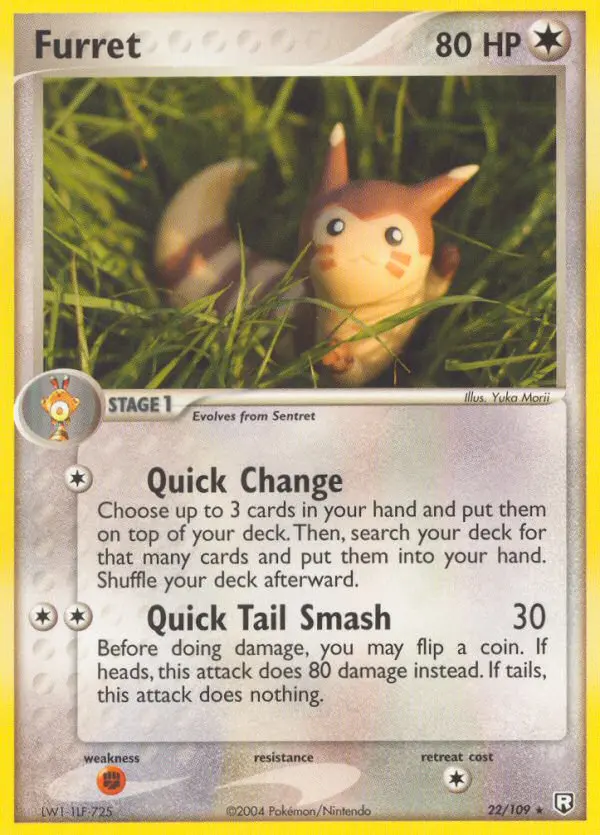 Furret 22 card from Team Rocket Returns