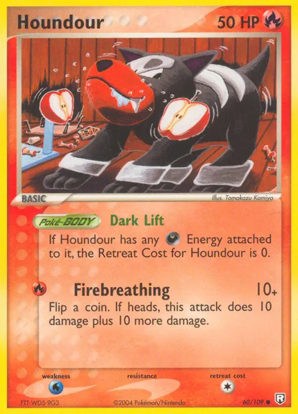Houndour 60 card from Team Rocket Returns