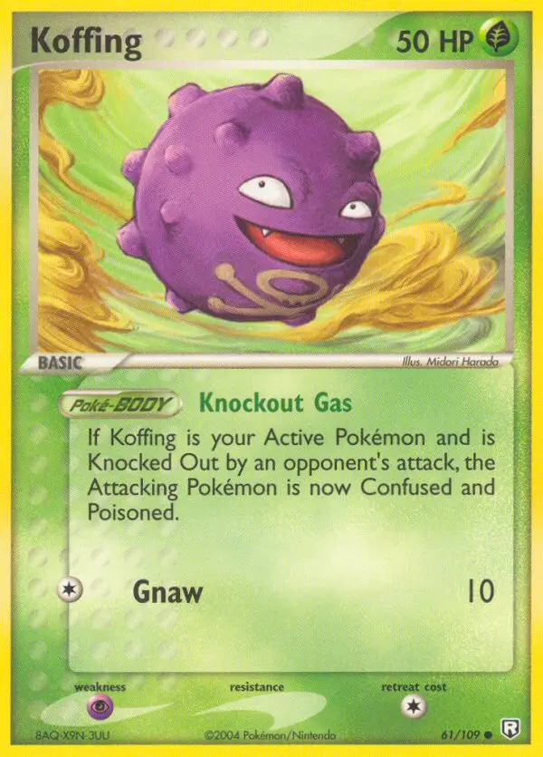 Koffing 61 card from Team Rocket Returns