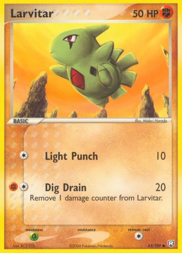 Larvitar 63 card from Team Rocket Returns