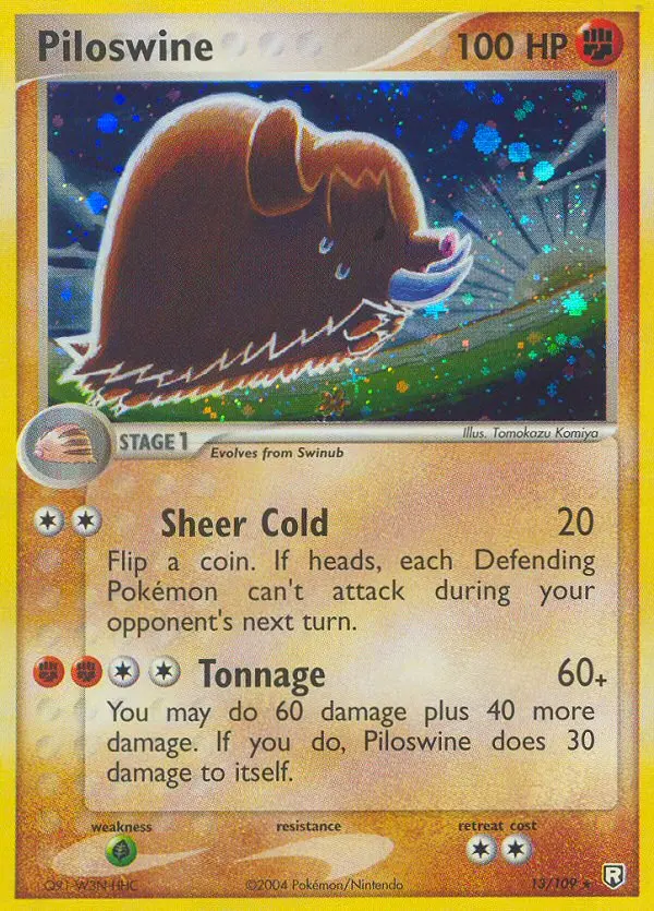 Piloswine 13 card from Team Rocket Returns