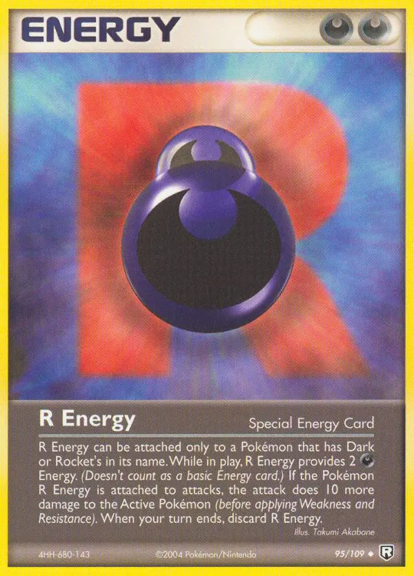 R Energy 95 card from Team Rocket Returns