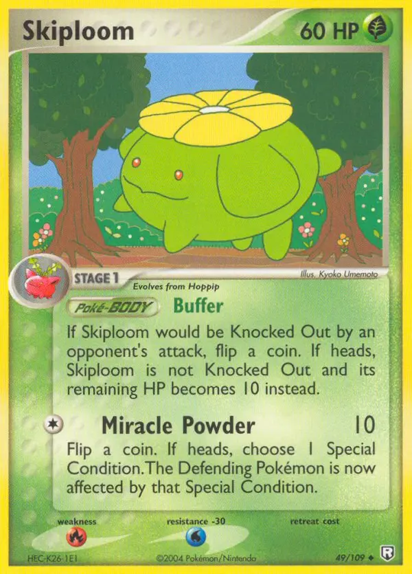 Skiploom 49 card from Team Rocket Returns