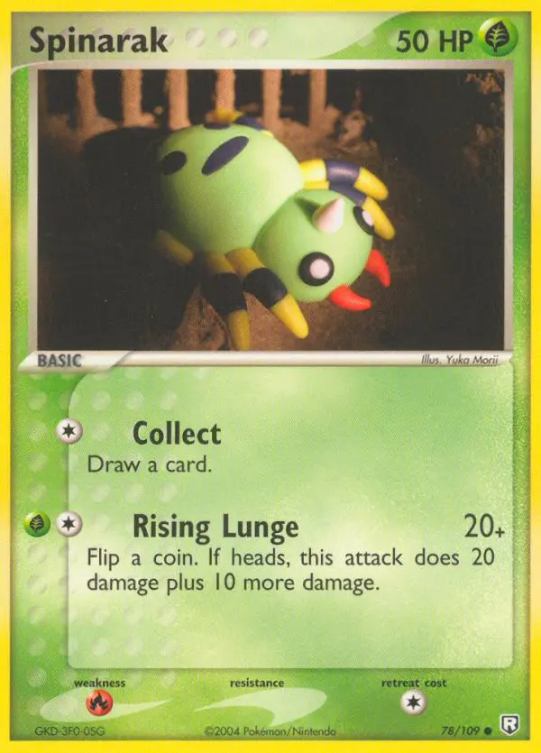 Spinarak 78 card from Team Rocket Returns