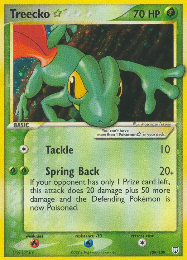 Treecko ★ 109 card from Team Rocket Returns