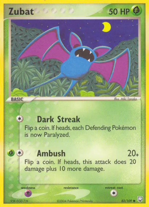Zubat 82 card from Team Rocket Returns