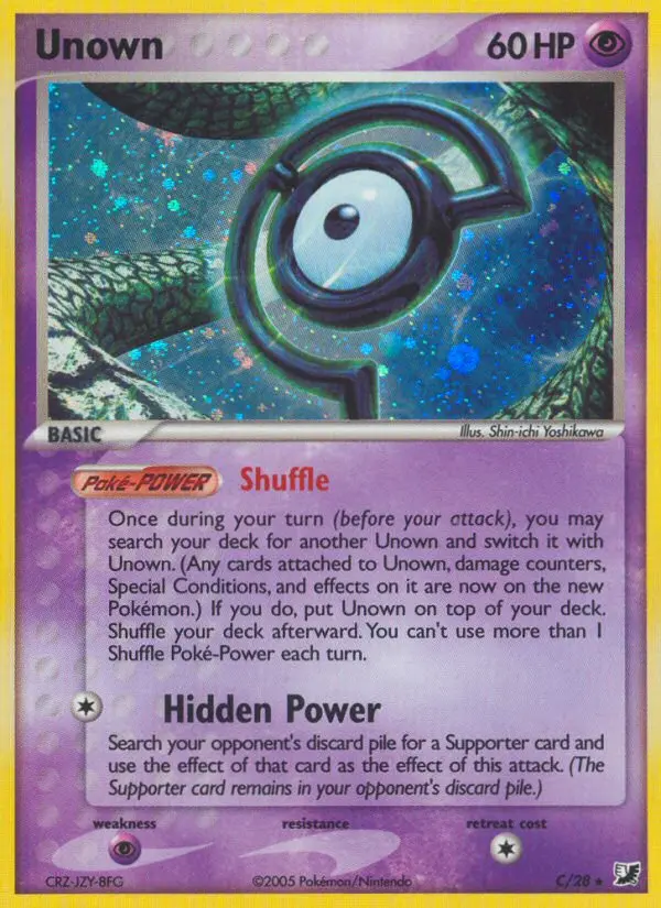 Unown C card from Unseen Forces
