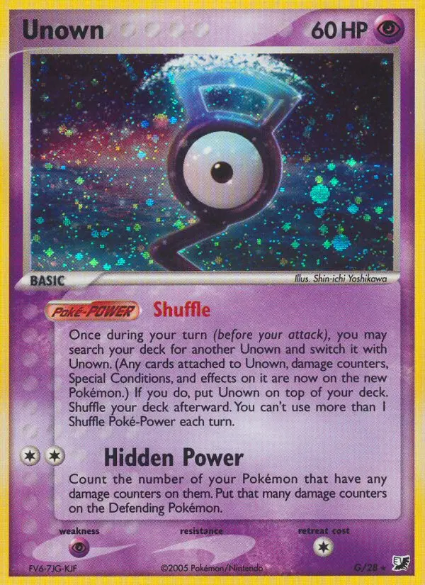 Unown G — Unseen Forces G, Holofoil finish