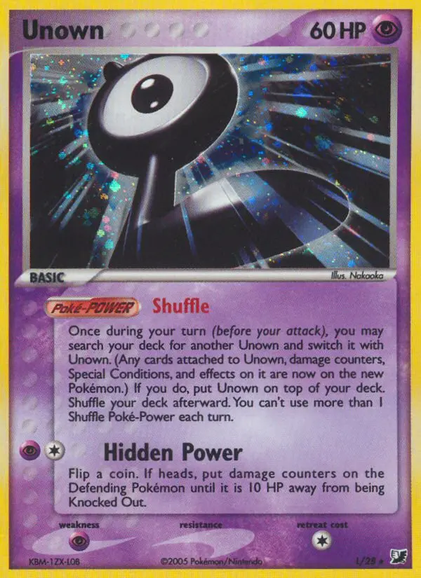 Unown L card from Unseen Forces