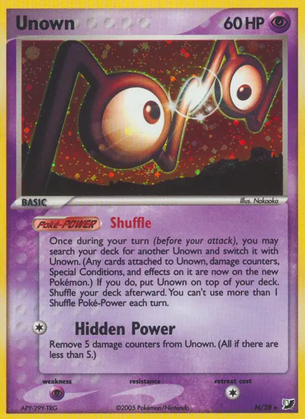 Unown N card from Unseen Forces