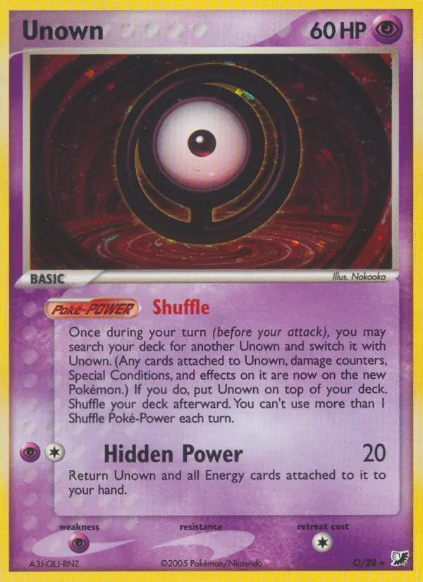 Unown O card from Unseen Forces