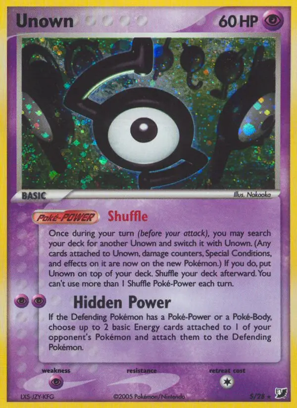Unown S — Unseen Forces S, Holofoil finish