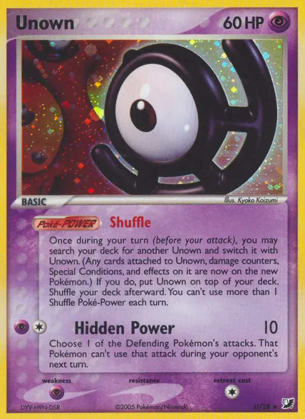 Unown U card from Unseen Forces
