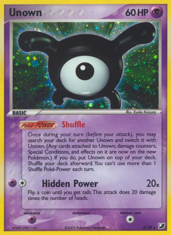 Unown X card from Unseen Forces